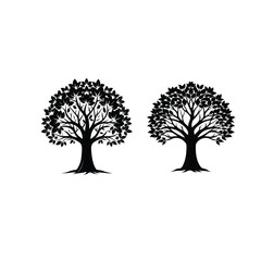 Naklejka premium Black Tree silhouette set vector illustration