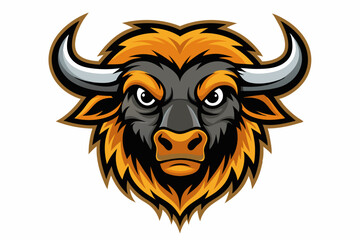 Buffalo Head logo vector illustration on a white background.