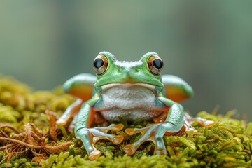 Obraz premium Close-up of a Green Tree Frog