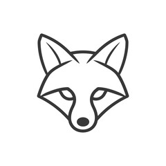 Fototapeta premium Line Art Illustration of a Foxs Face