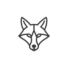 Fototapeta premium Line Art Illustration of a Foxs Head