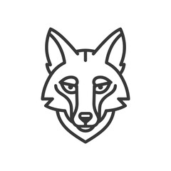 Fototapeta premium Line art illustration of a foxs head with sharp features