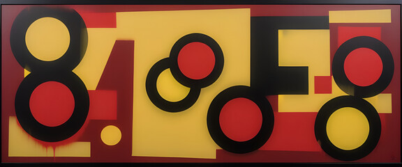 illustrazione con elementi geometrici a tema astratto surreale