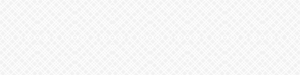Seamless trendy pattern of stripes and diamonds, geometric white shapes for textiles and wallpaper. Abstract panoramic pattern on a gray background for a New Year or wedding cover or card.