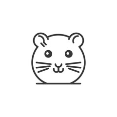 Fototapeta premium Line Art Illustration of a Hamsters Face