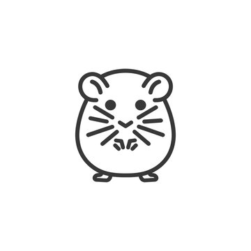 recommend clip art: Line art illustration of a hamster