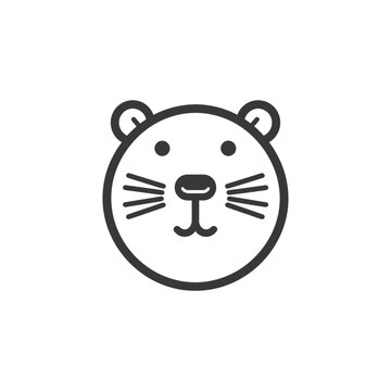 recommend clip art: Line art illustration of a hamsters face