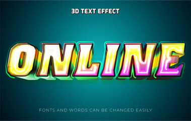 Online 3d editable text effect style