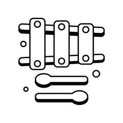 xylophone line icon with white background vector stock illustration