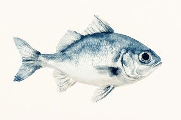 Obraz premium A detailed illustration of a fish showcasing its sleek body and fins, perfect for aquatic themes and marine life concepts.