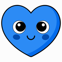 Tender blue heart on a art vector