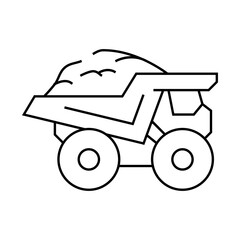 haul truck steel production line icon vector. haul truck steel production sign. isolated contour symbol black illustration