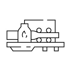 hot rolling steel production line icon vector. hot rolling steel production sign. isolated contour symbol black illustration