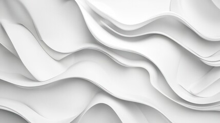 Obraz premium Abstract White Waves, Flowing and Modern Design