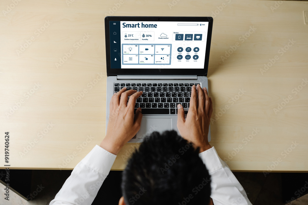 Poster smart home technology, centric remote control system with digital dashboard for air conditioning, sa