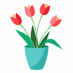 Tulips no vasa art vector