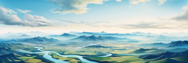 Aerial landscape banner design