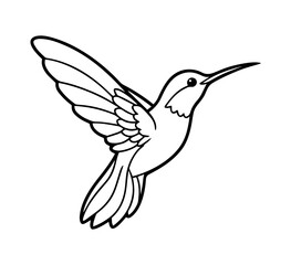 Line art of a hummingbird