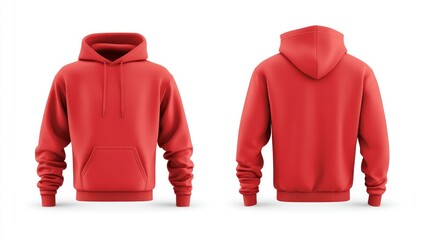 Red Hoodie Mockup with Front and Back Views