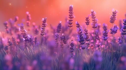 Fragrant smoke, lavender in bloom, lavender field with pink purple flowers and grass. The generation of AI