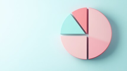 Obraz premium A pie chart demonstrating the increasing market share of a company, with a large slice representing their dominance.
