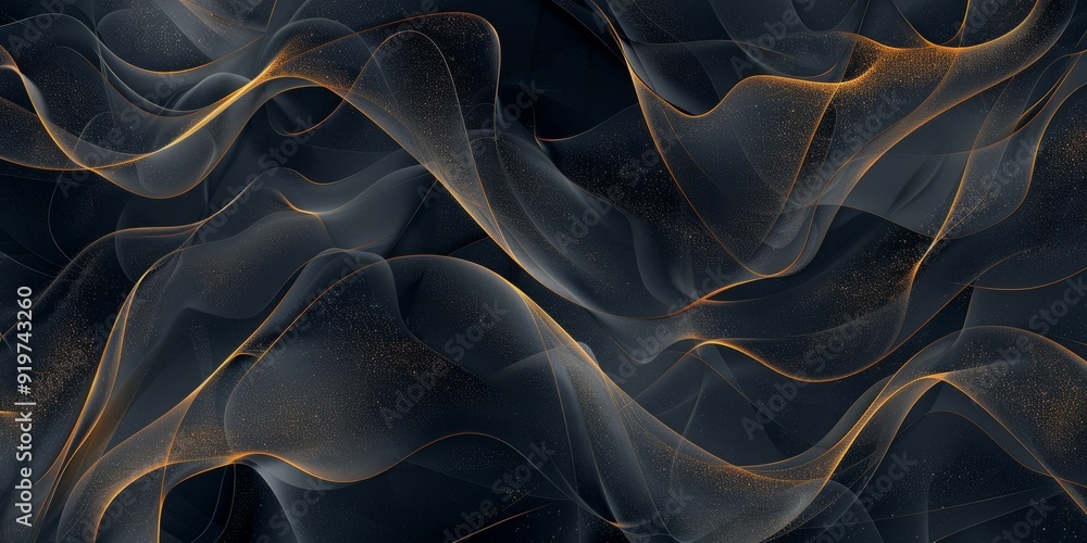 Poster artistic dark abstract pattern with golden lines