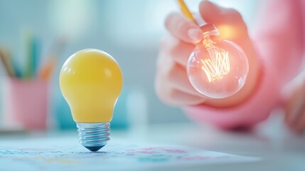 A motivational quote on a whiteboard inspires a team as they brainstorm and create a vision board with pictures and keywords representing their goals.