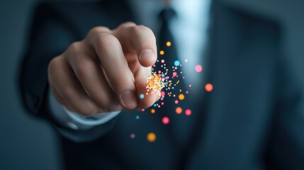 A business leader presents a strategic plan on a projector screen, outlining the key objectives and milestones for achieving their company vision.