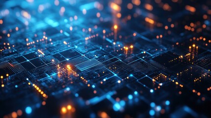 Obraz premium Abstract Circuitry, A Digital Network Representation
