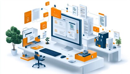 Obraz premium Data Security and Compliance: Ensuring Document Integrity and Regulatory Adherence with Modern Solutions