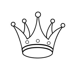 crown silhouette vector illustration, line art