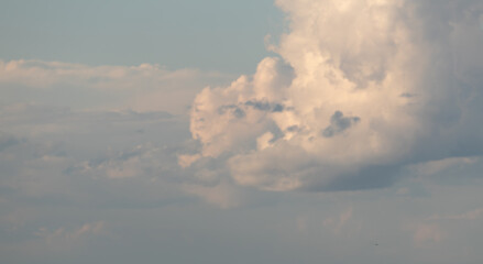 Sky replacement high cumulus clouds with sunny reflection against blue sky 7