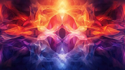 Abstract fiery background with swirling flames in red, orange, blue and purple.