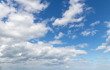 Sky replacement white and gray wispy clouds against summer blue skies