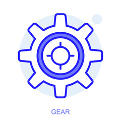 Symbol of a gear. Vector illustration