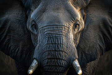 Fototapeta premium A Close-Up Portrait of an Elephant Highlighting Its Unique Features and Strong Presence Against a Subtle Background