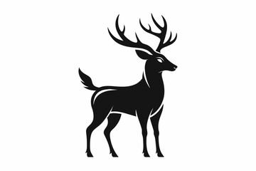 silhouette Vector design of deer on white background