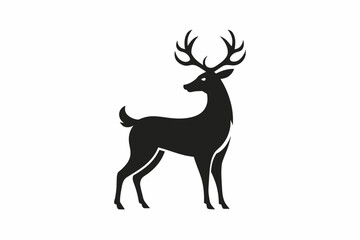 silhouette Vector design of deer on white background