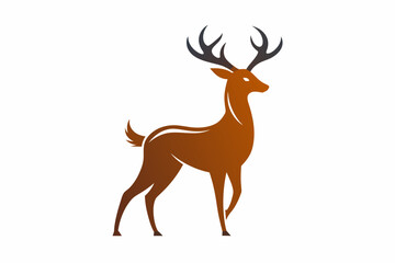 silhouette Vector design of deer on white background