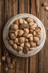 mixed nuts - hazelnuts walnuts almonds pine nuts brazil cashew pistachios peanuts