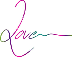 LOVE. Lettering typography poster vector design for valentines day, romantic, wedding banner. Modern calligraphy script love, gradient color