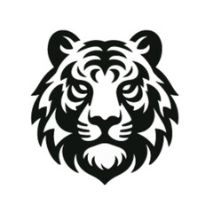 Obraz premium flat vector logo of a tiger, tiger logo, flat vector logo of a tiger on a white background