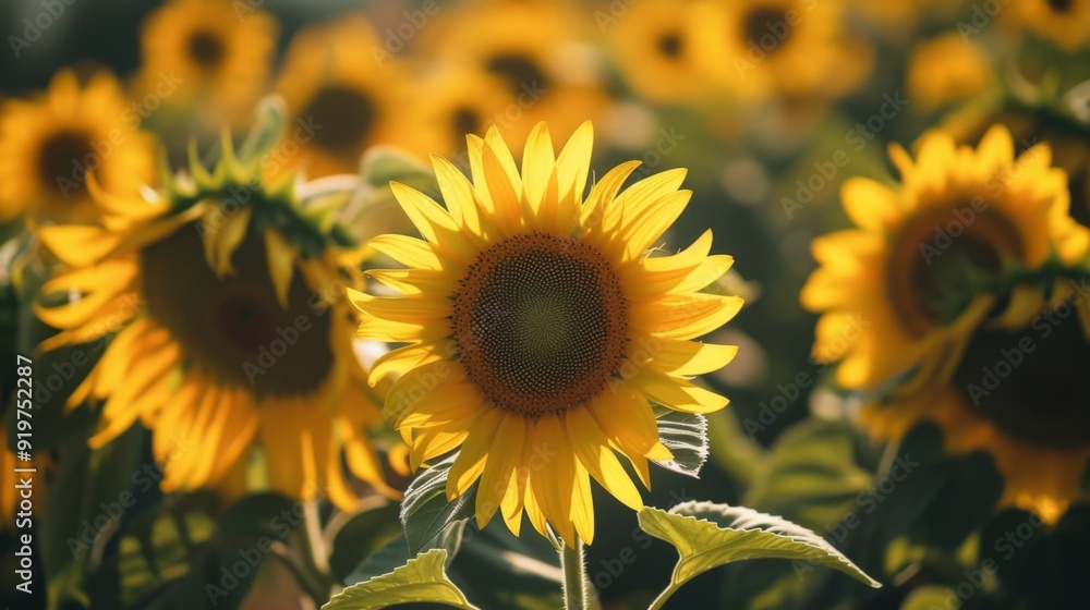 Sticker Sunflowers in full bloom