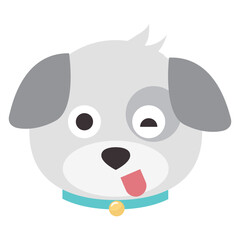 Dog emoji vector isolated on white background.