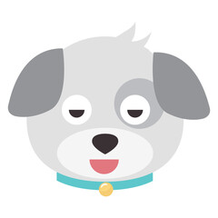 Dog emoji vector isolated on white background.