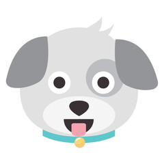 Dog emoji vector isolated on white background.