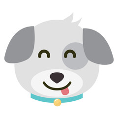 Dog emoji vector isolated on white background.