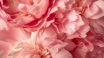 Pink peony flowers, showcasing their layers of petals and vibrant color