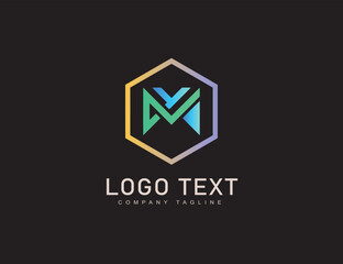 Letter M monogram leaf business logo design icon element vector