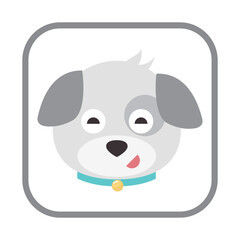 Dog emoji vector isolated on white background.